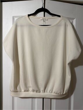 Cable & Gauge Cream Short Sleeve Pullover Top - L
